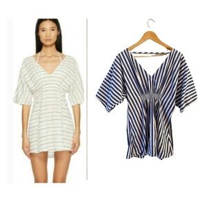 Onia Alessandro Swim Cover Up, XS, Blue/White Stripe
